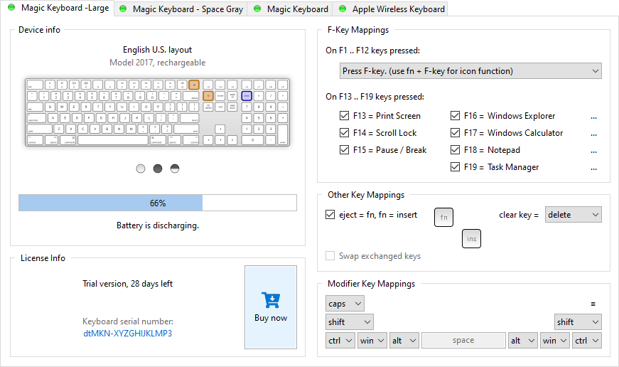 apple keyboard mapping windows 10